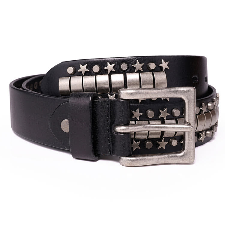 Cintura in vera pelle con rivetto punk, cinturino rock n roll