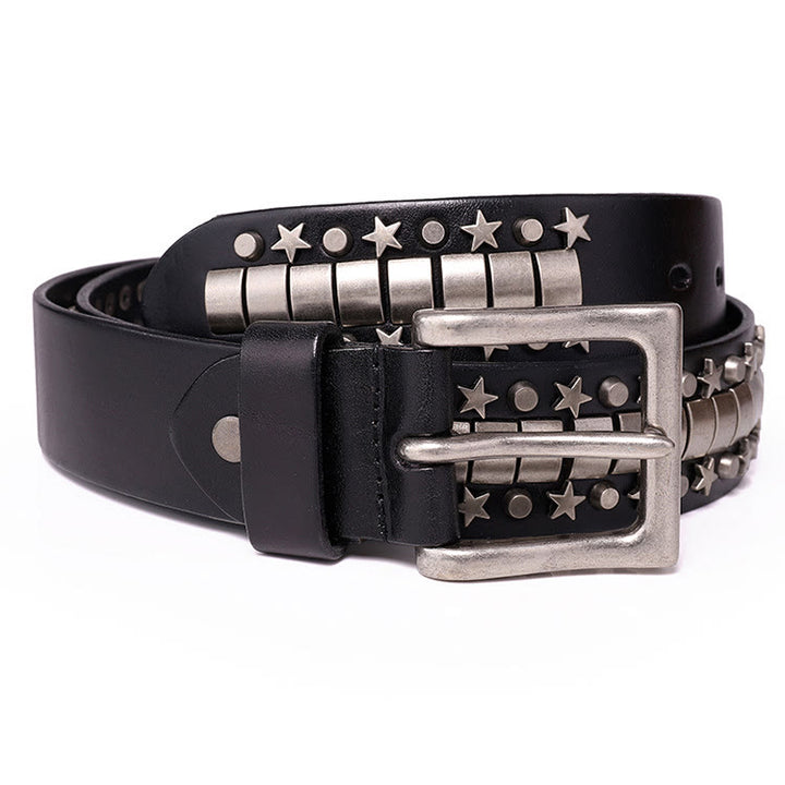 Cintura in vera pelle con rivetto punk, cinturino rock n roll