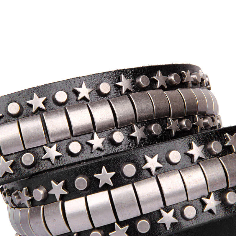 Cintura in vera pelle con rivetto punk, cinturino rock n roll
