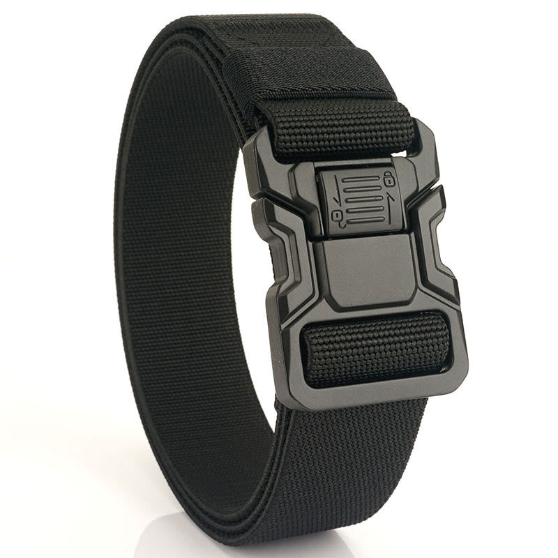Cintura tattica da uomo in nylon elastico a sgancio rapido - Nero - 50 pollici / 125 cm - image 1
