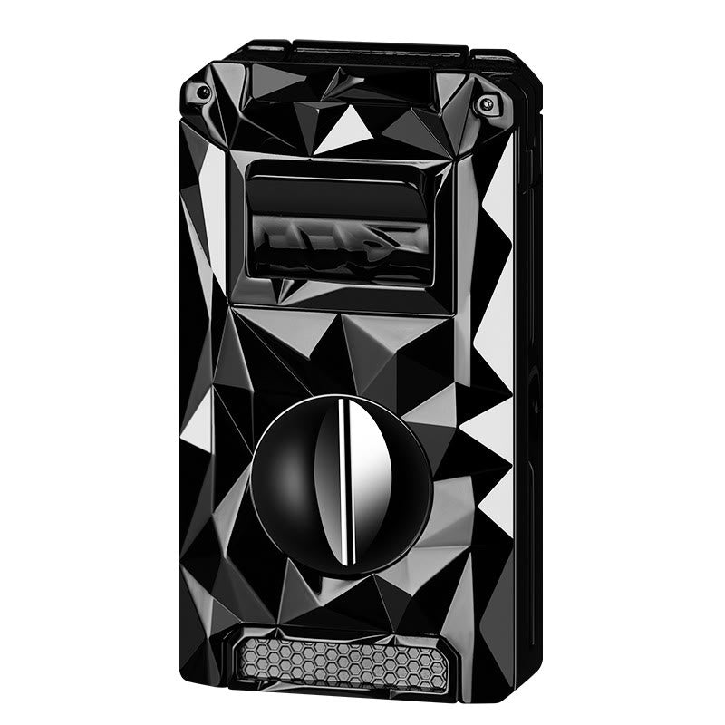 5 in 1 Multifunzionale Tagliasigari Strumenti Diamante Accendino Butano Ricaricabile - Ghiaccio nero - image 15