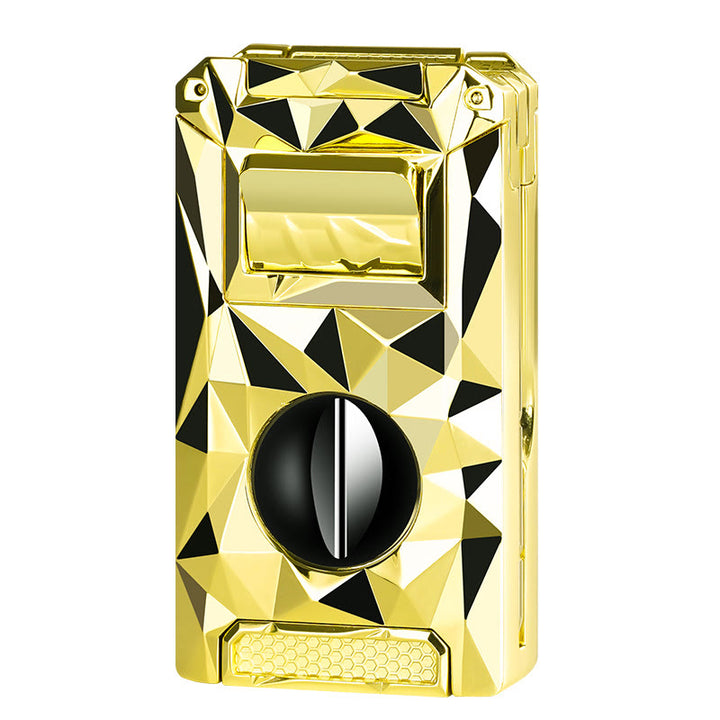 5 in 1 Multifunzionale Tagliasigari Strumenti Diamante Accendino Butano Ricaricabile - Ghiaccio d'oro - image 17