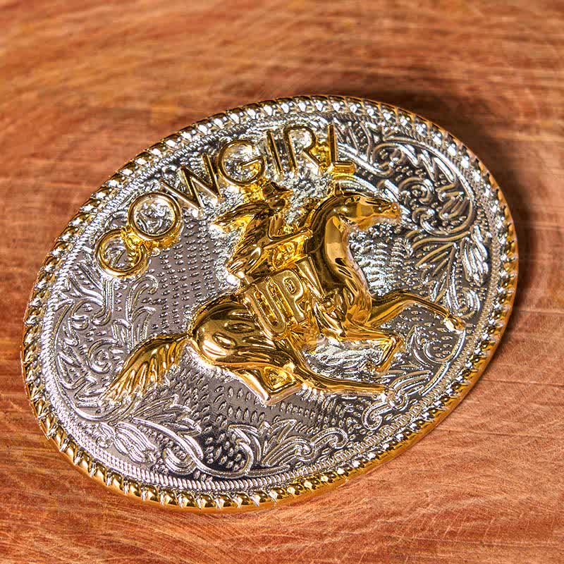 Set di anelli con fibbia per cintura con rosa intrecciata, fai da te, a forma di cavallo da corsa e coltello nascosto