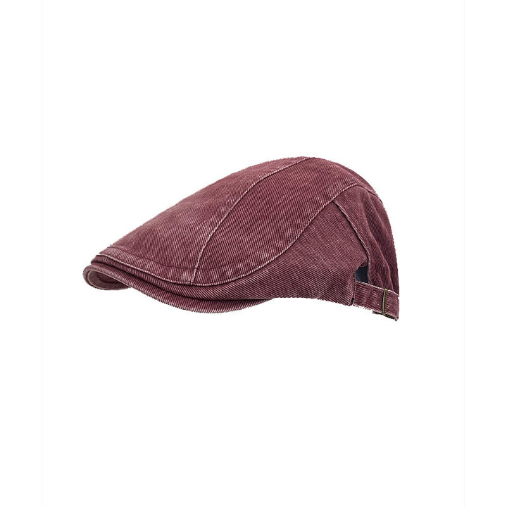 Berretto da baseball in cotone lavato denim stile newsboy retrò americano - Rosso - Misura M (22"-22 7/8") - image 4
