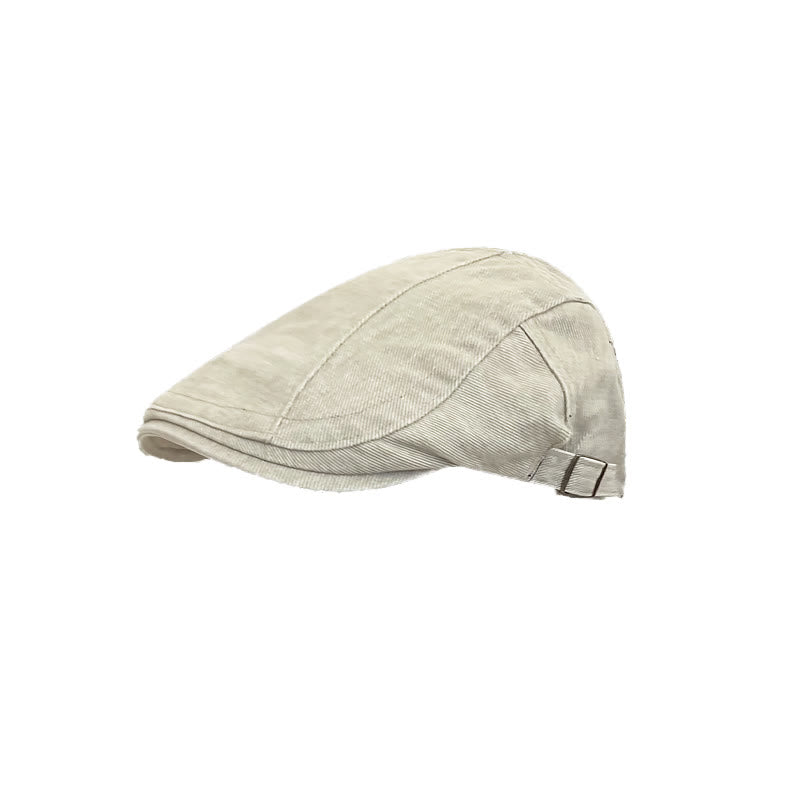 Berretto da baseball in cotone lavato denim stile newsboy retrò americano - Beige - Misura M (22"-22 7/8") - image 10