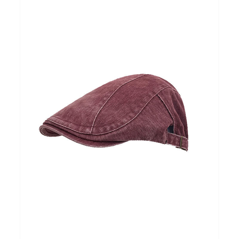 Berretto da baseball in cotone lavato denim stile newsboy retrò americano - Rosso - Misura M (22"-22 7/8") - image 4