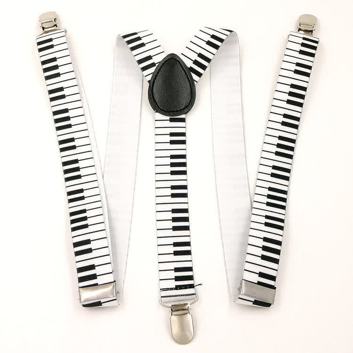 2 pezzi modello pianoforte musica papillon 3-clip set bretelle regolabili - image 2