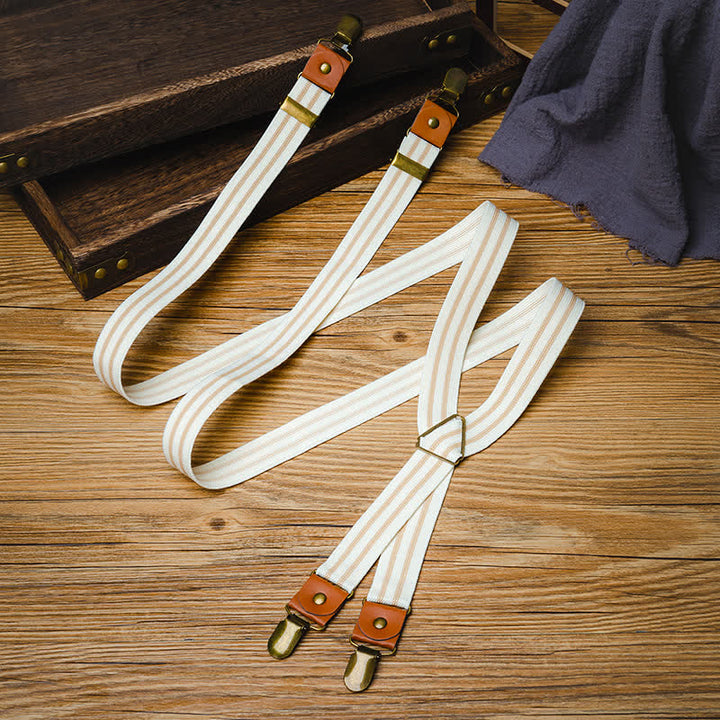 Bretelle elastiche a X con strisce bianche pulite
