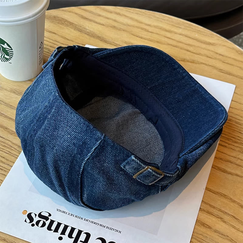 Classico berretto piatto regolabile in denim - image 10