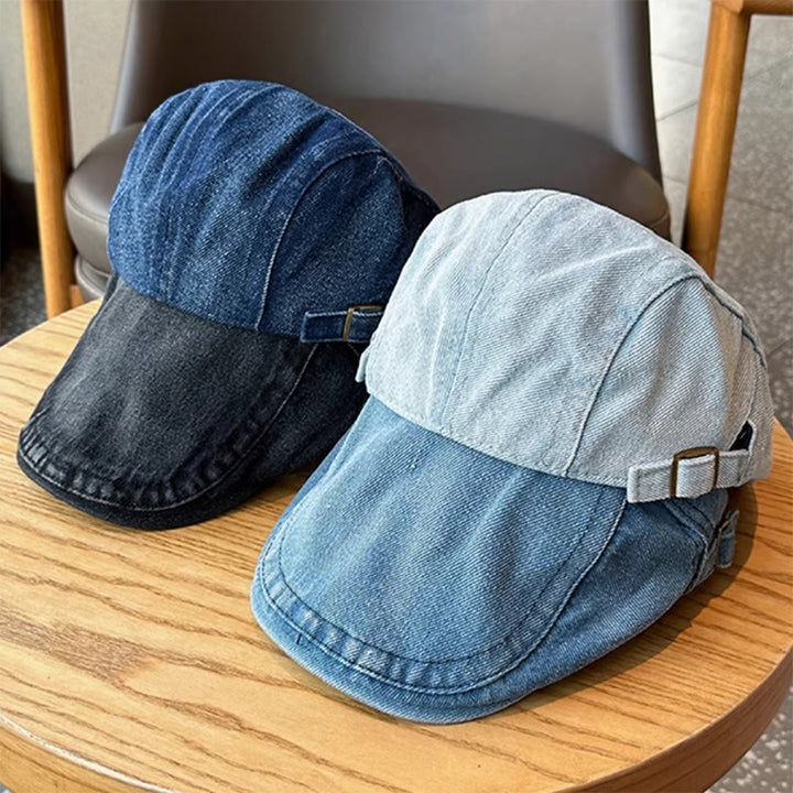 Classico berretto piatto regolabile in denim - image 2