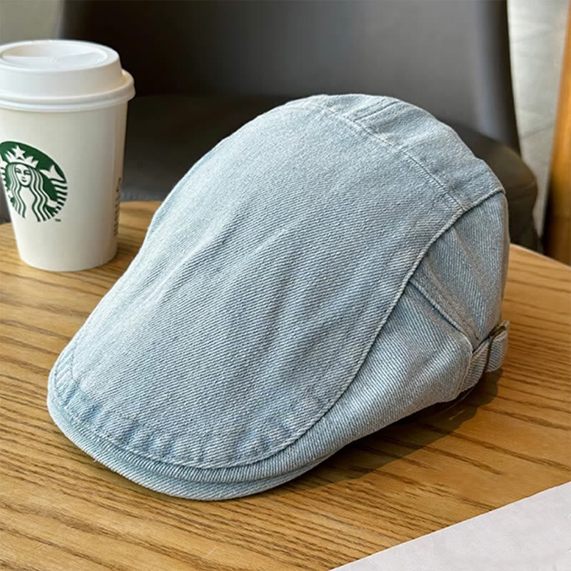 Classico berretto piatto regolabile in denim - image 6