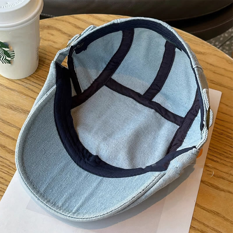 Classico berretto piatto regolabile in denim - image 7