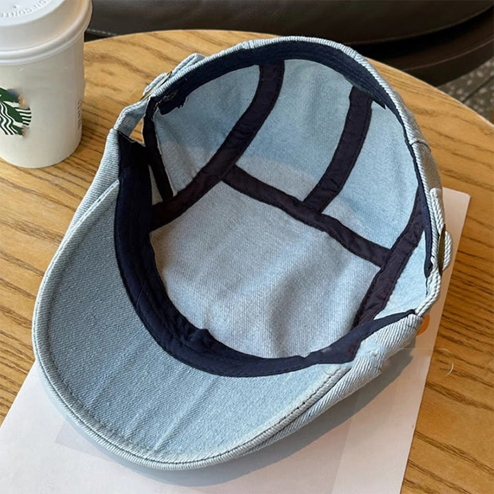 Classico berretto piatto regolabile in denim - image 7