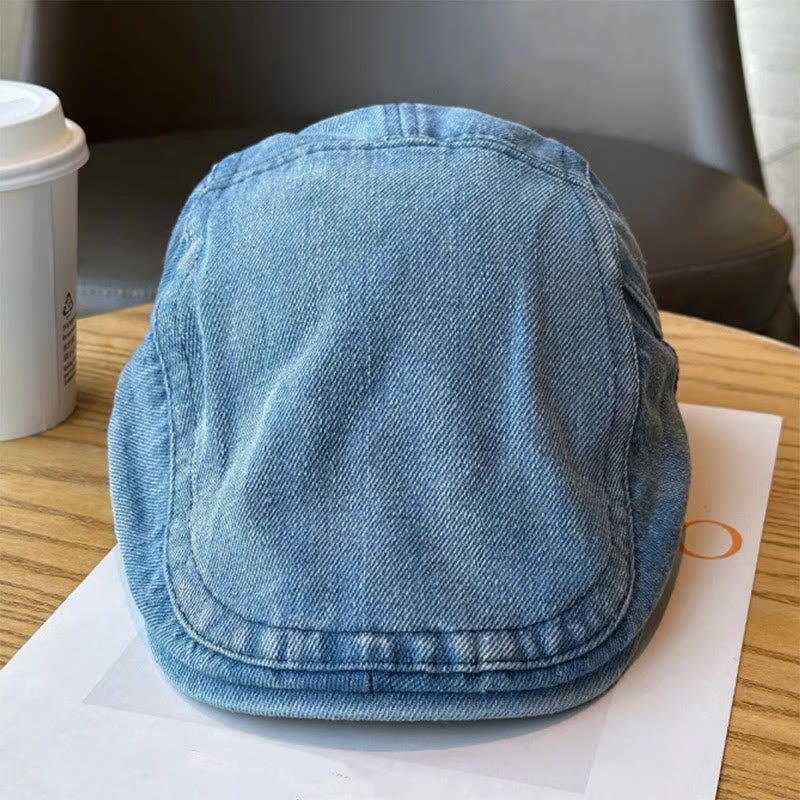 Classico berretto piatto regolabile in denim - image 3
