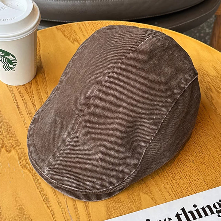 Berretto piatto da baseball in denim lavato alla moda