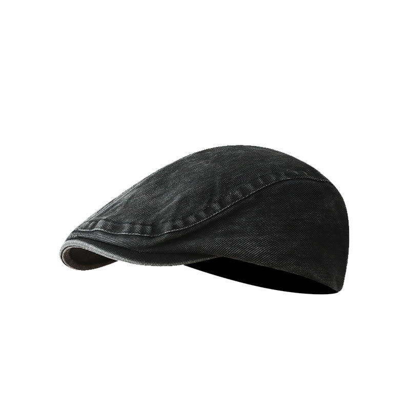 Berretto piatto da baseball in denim lavato alla moda - Nero - Regolabile (circa 21 5/8"-23 1/4") - image 9