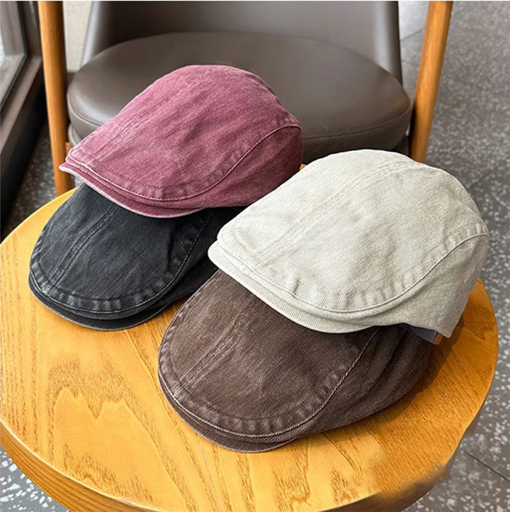 Berretto piatto da baseball in denim lavato alla moda