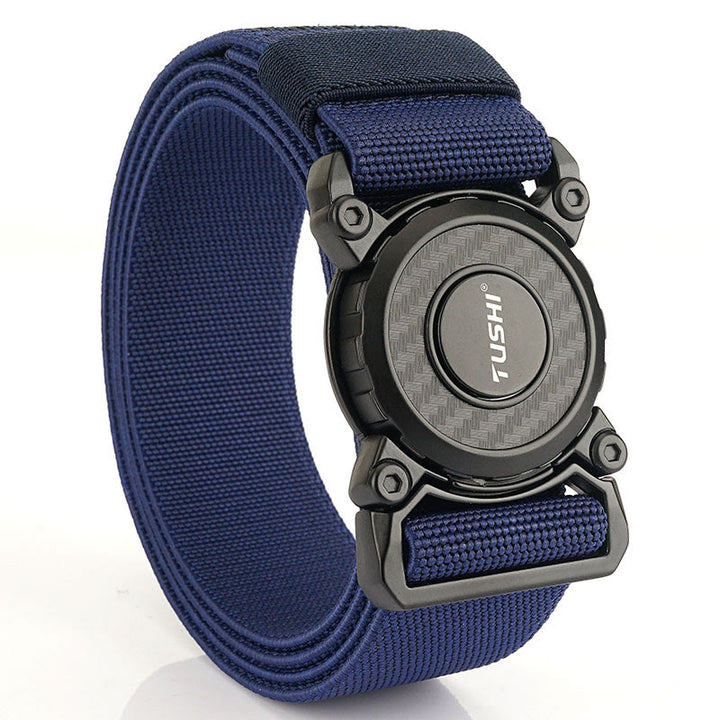 Cintura tattica da uomo con fibbia rotonda e sgancio rapido elastico - Blu scuro - 44 - image 10