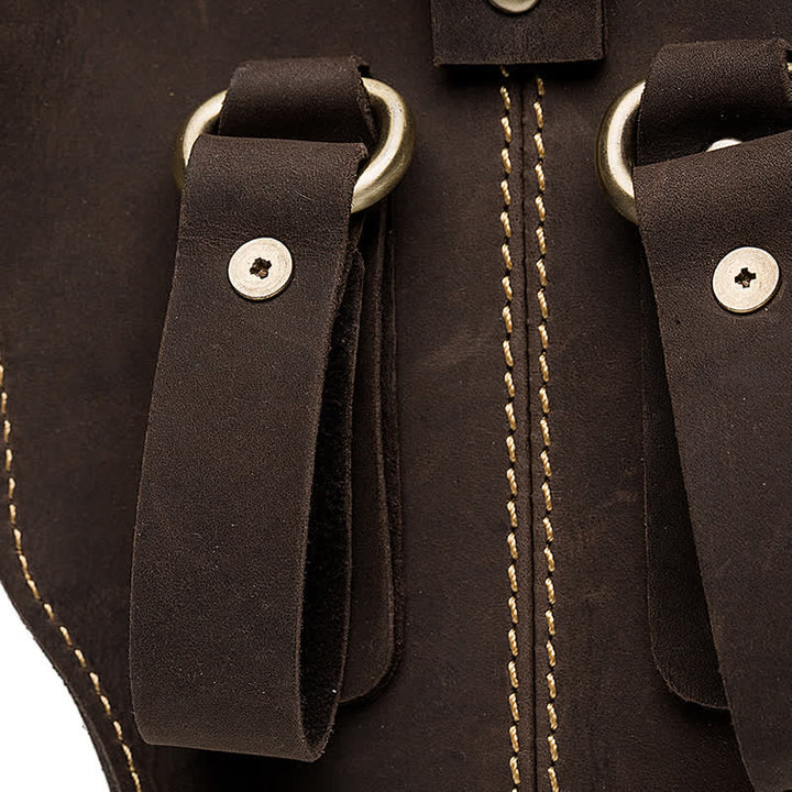 Borsa a tracolla in vera pelle di cavallo pazzo con testa di mucca - image 9