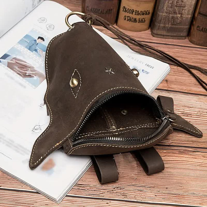 Borsa a tracolla in vera pelle di cavallo pazzo con testa di mucca - image 2