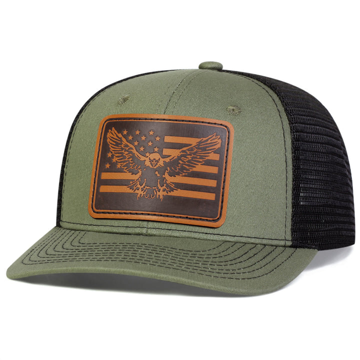 Cappello da camionista regolabile con bandiera Flying Eagle - Verde - Regolabile (circa 22"-23 5/8") - image 3