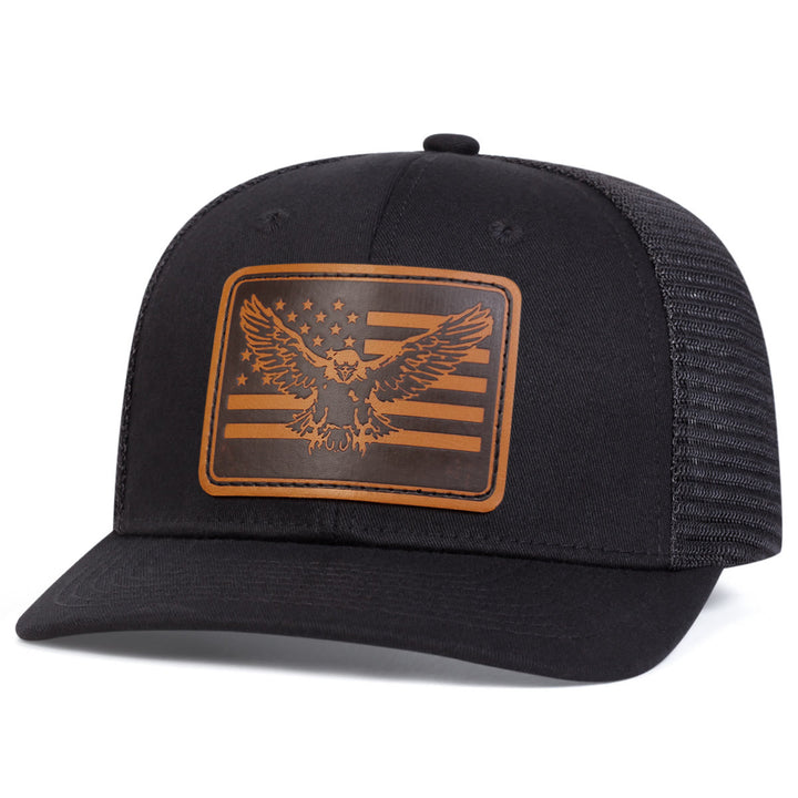 Cappello da camionista regolabile con bandiera Flying Eagle - Nero - Regolabile (circa 22"-23 5/8") - image 4