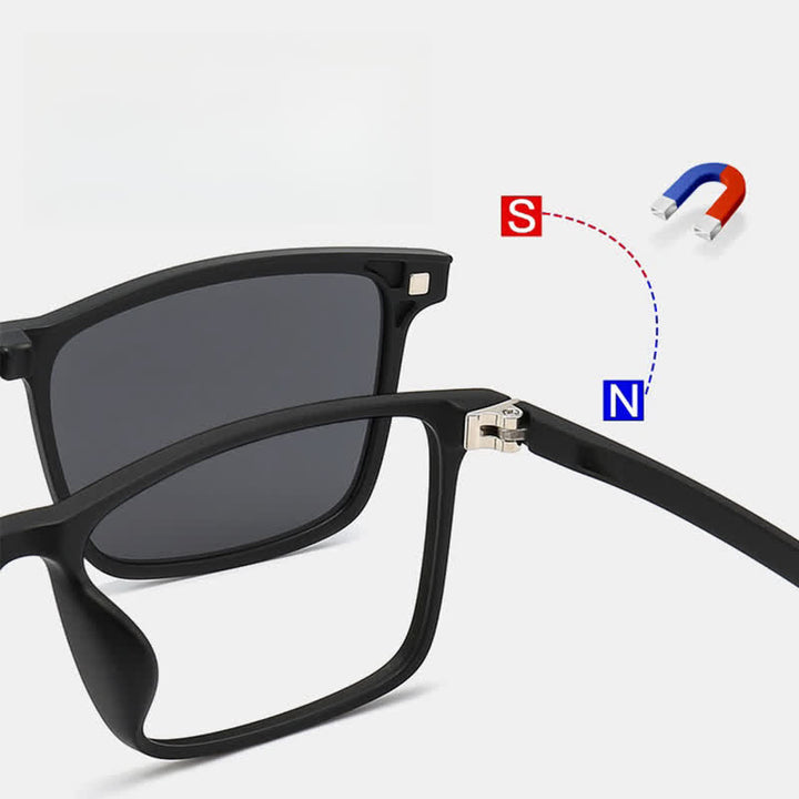 3 pezzi di lenti magnetiche con clip e montature per occhiali da sole