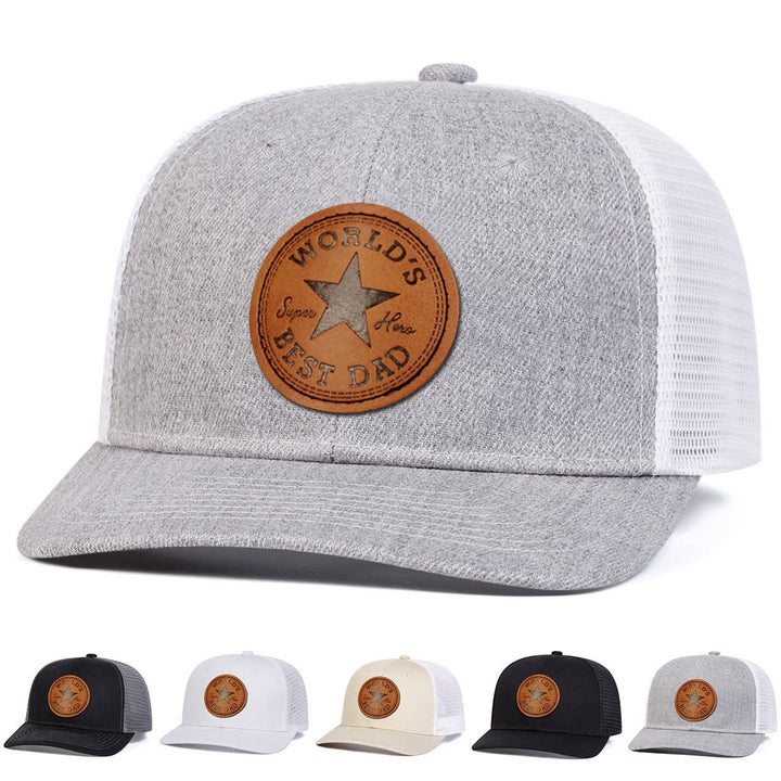Cappello da camionista regolabile da uomo World's Best Dad - Grigio+Bianco - Regolabile (circa 22"-23 5/8") - image 0