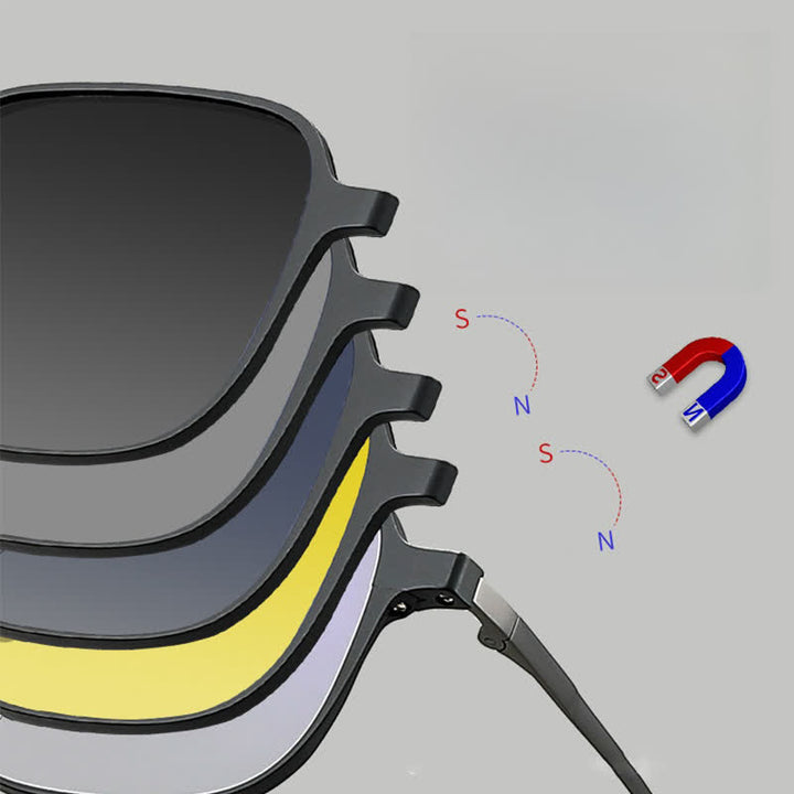 5 pezzi lenti polarizzate magnetiche e montature per occhiali da sole