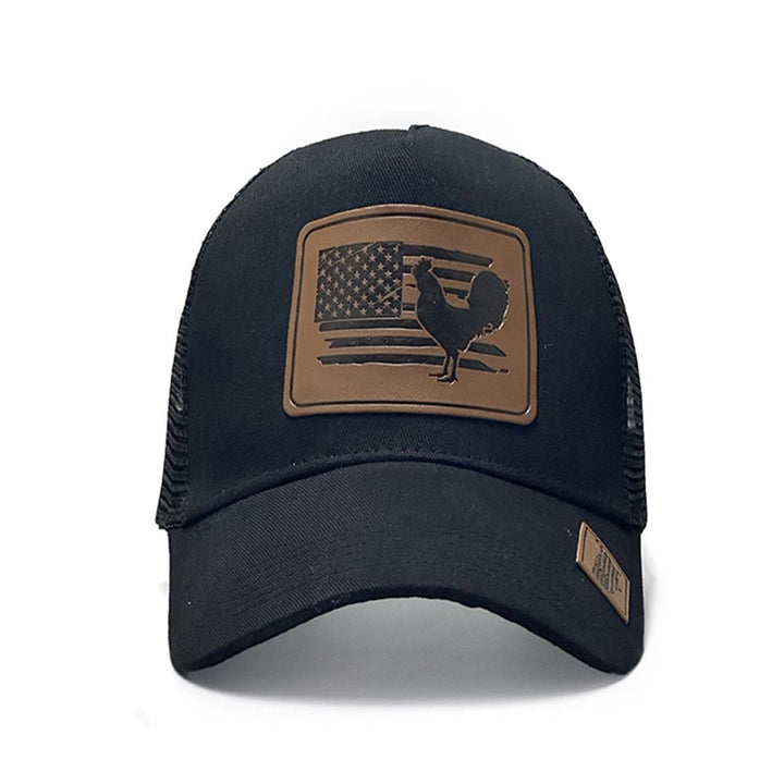 Cappello da camionista regolabile da uomo con scritta "Farm Cock And Flag"