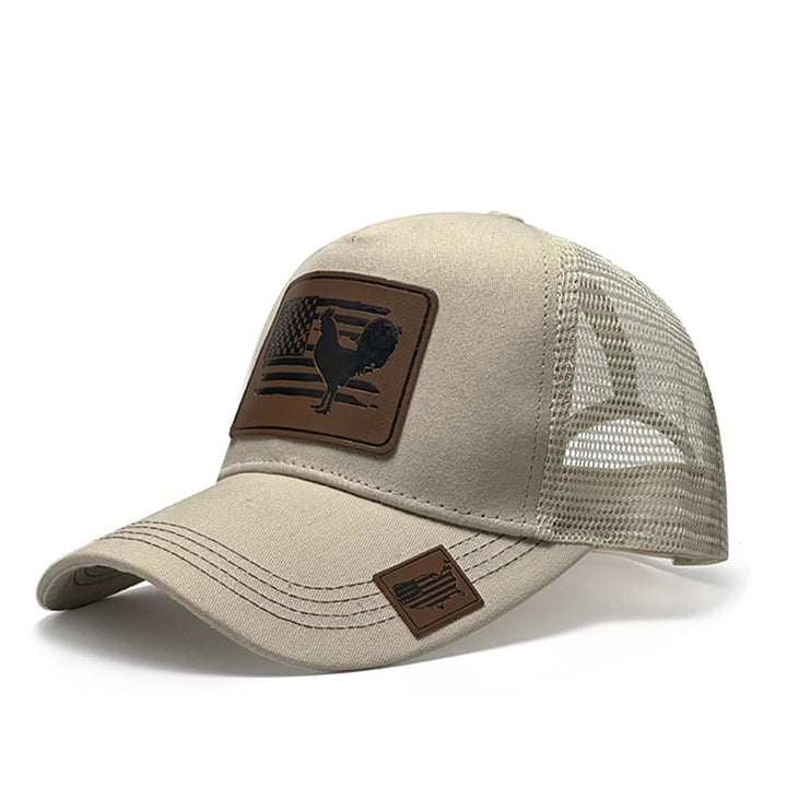 Cappello da camionista regolabile da uomo con scritta "Farm Cock And Flag"