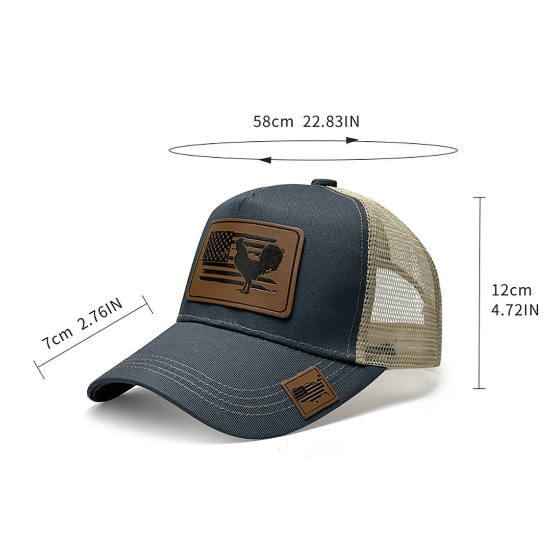 Cappello da camionista regolabile da uomo con scritta "Farm Cock And Flag"