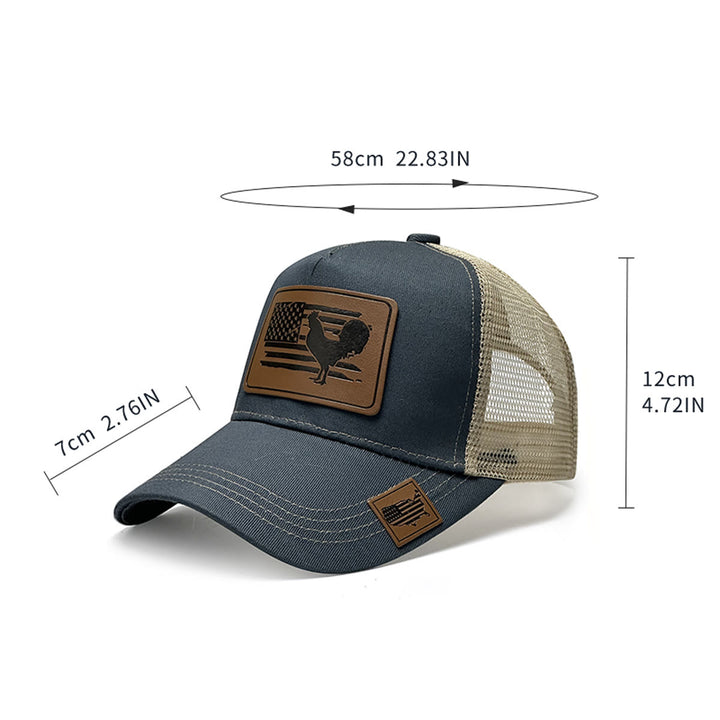 Cappello da camionista regolabile da uomo con scritta "Farm Cock And Flag"