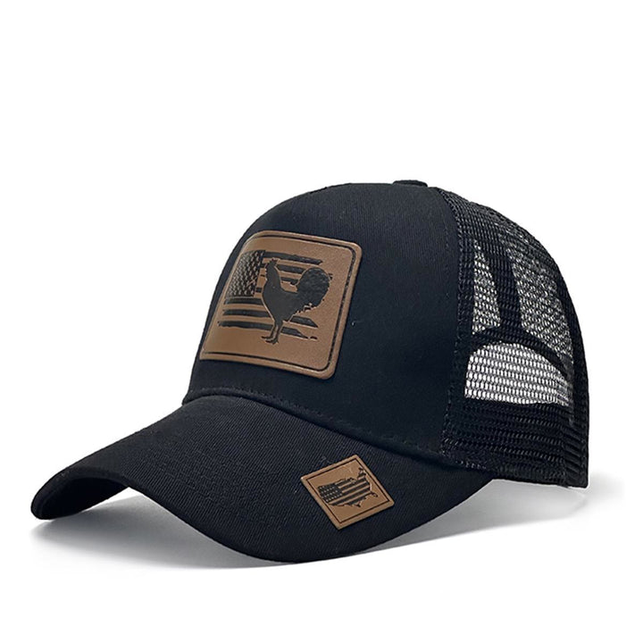 Cappello da camionista regolabile da uomo con scritta "Farm Cock And Flag"