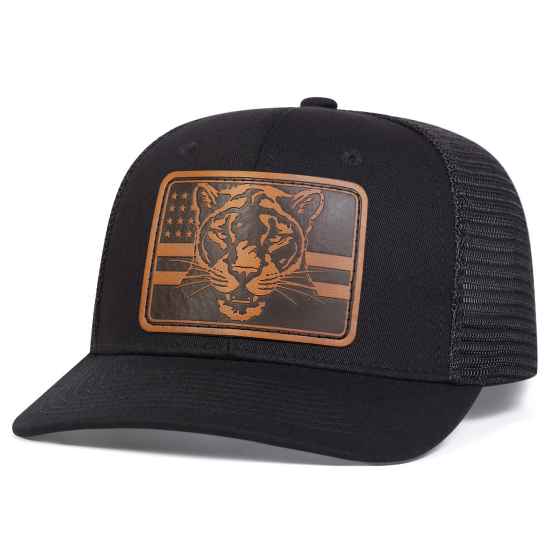 Cappello da camionista regolabile da esterno con bandiera a testa di tigre - Nero - Regolabile (circa 22"-23 5/8") - image 4