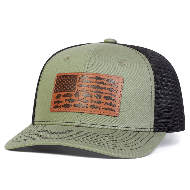 Cappello da camionista da esterno regolabile Fish And Flag da uomo