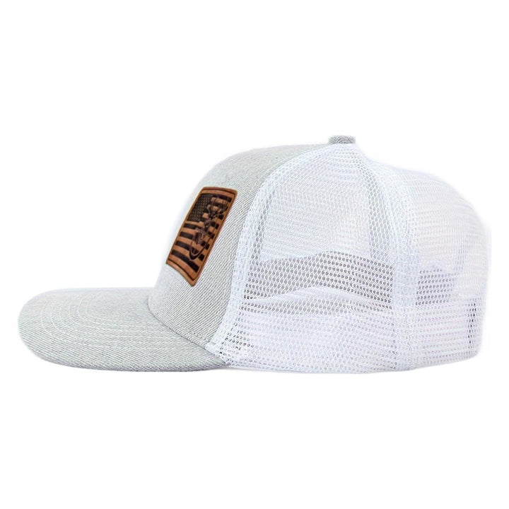 Cappello da camionista da uomo regolabile con bandiera geometrica a testa di cervo