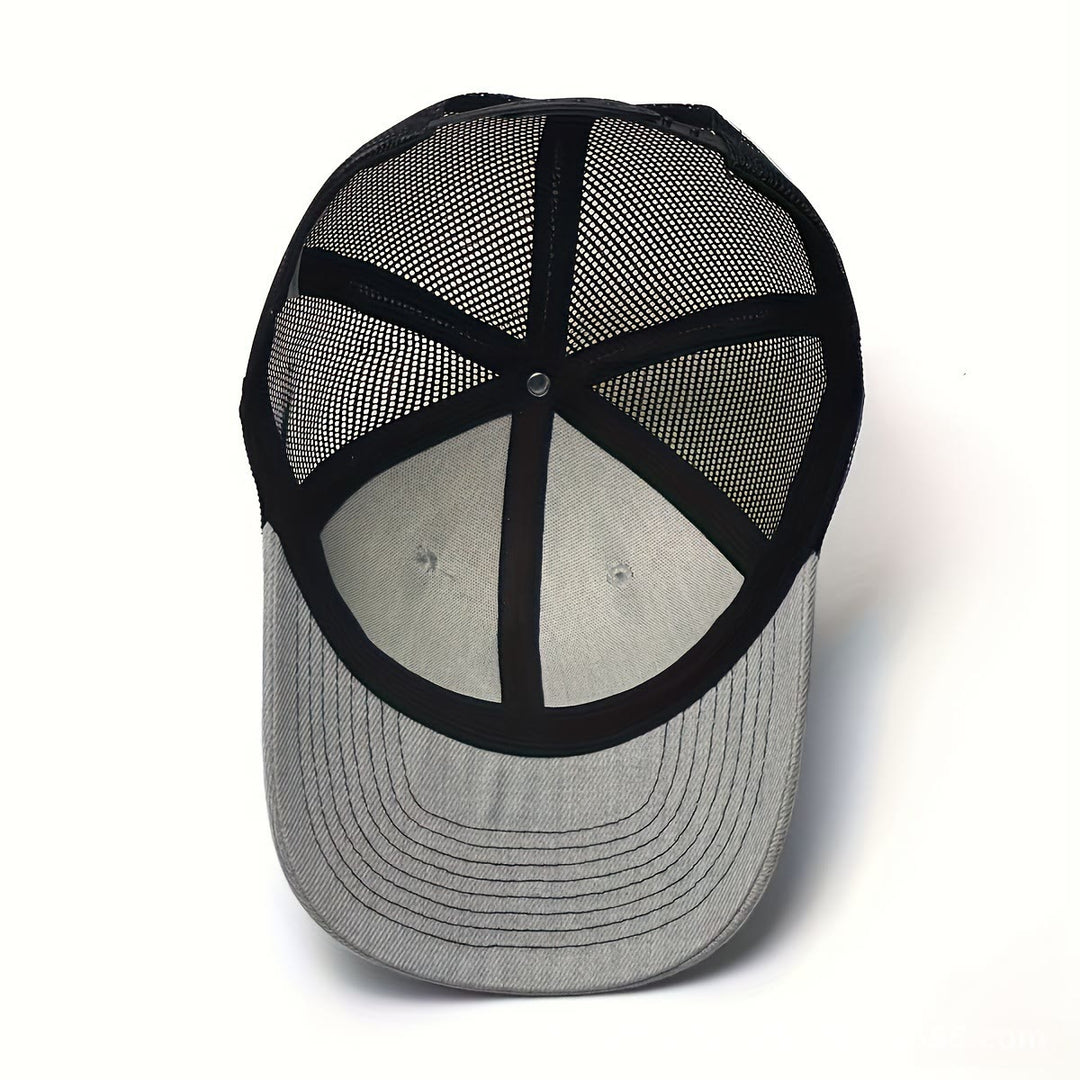 Cappello da camionista da uomo regolabile con bandiera geometrica a testa di cervo