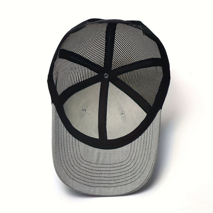 Cappello da camionista da uomo regolabile con bandiera geometrica a testa di cervo