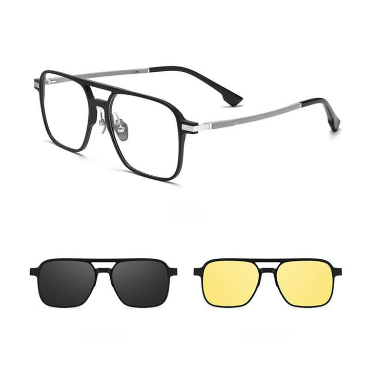 3 pezzi di lenti a clip magnetiche creative e montature per occhiali da sole