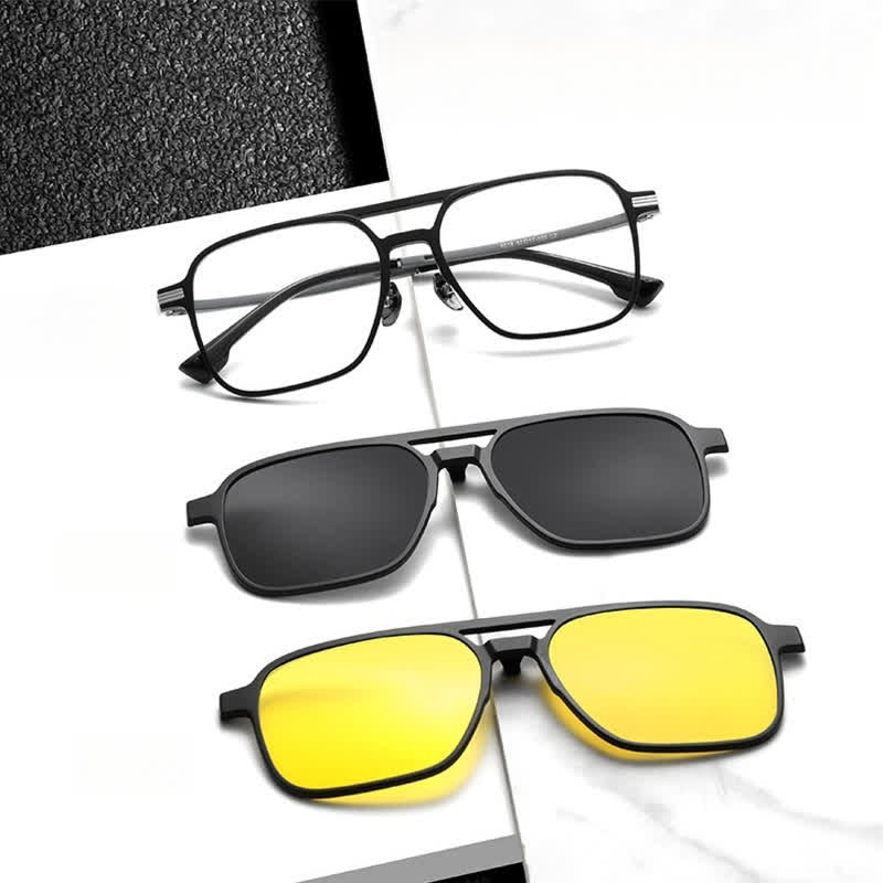 3 pezzi di lenti a clip magnetiche creative e montature per occhiali da sole