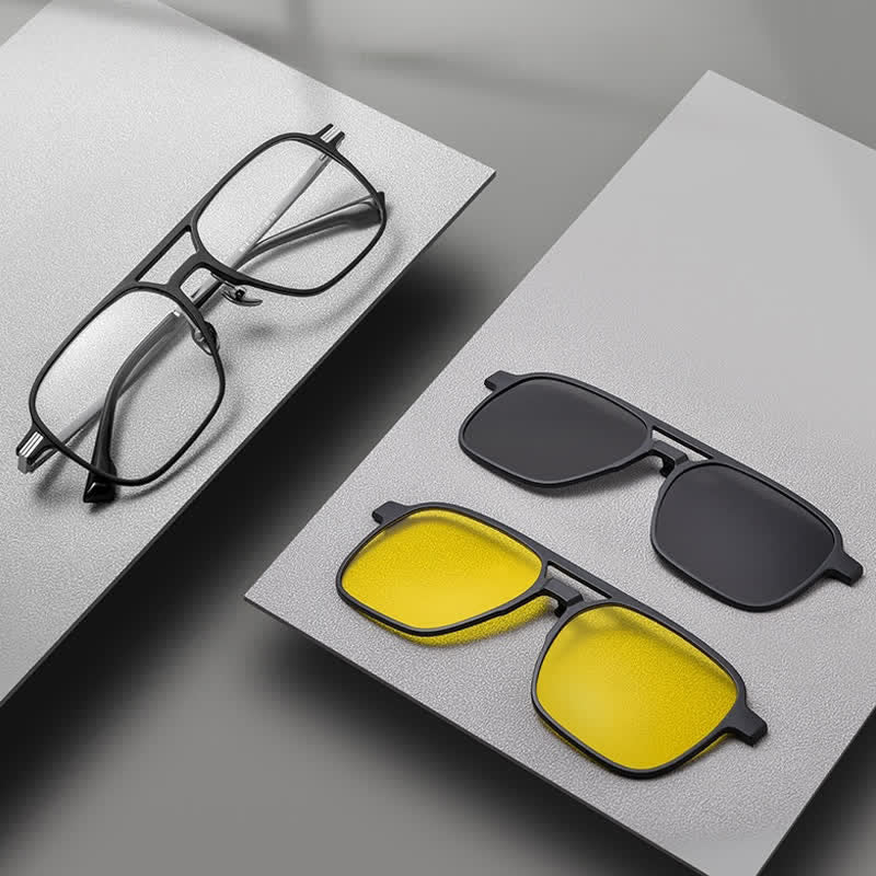 3 pezzi di lenti a clip magnetiche creative e montature per occhiali da sole
