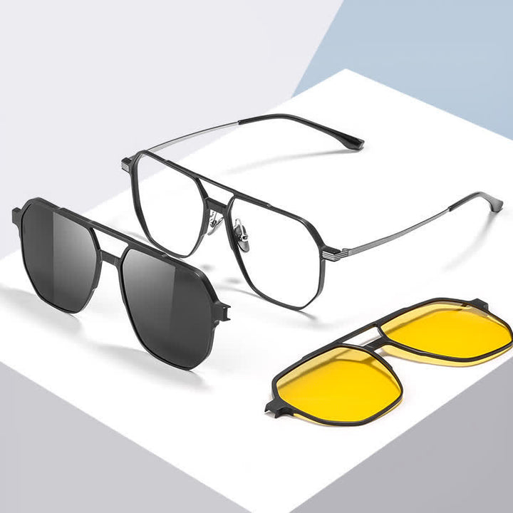 3 pezzi di lenti a clip magnetiche creative e montature per occhiali da sole