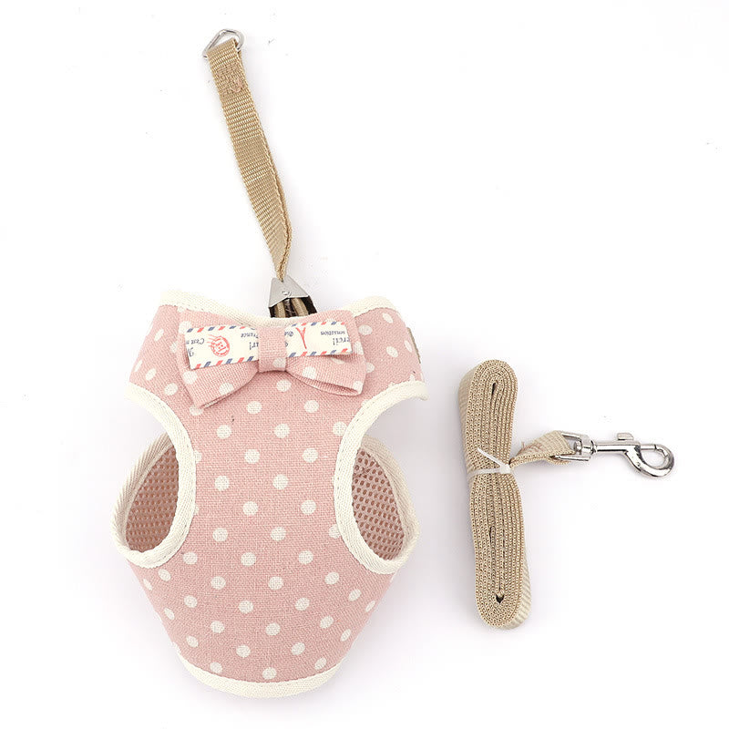 Set di guinzagli per cani e gatti con papillon e gilet da passeggio