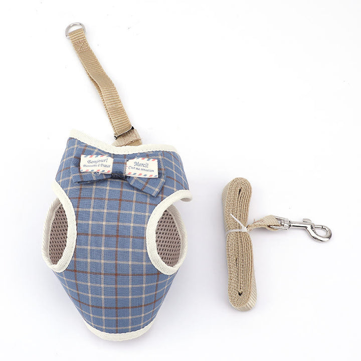 Set di guinzagli per cani e gatti con papillon e gilet da passeggio