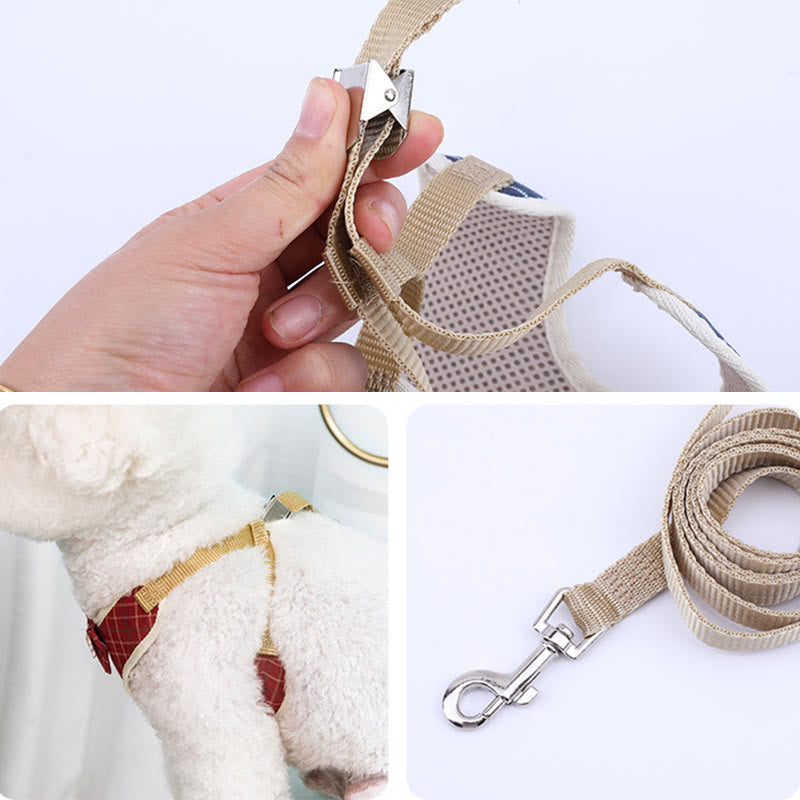 Set di guinzagli per cani e gatti con papillon e gilet da passeggio