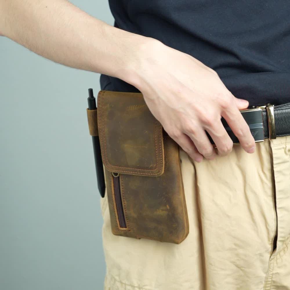 Marsupio in pelle con cintura magnetica multifunzione per telefono