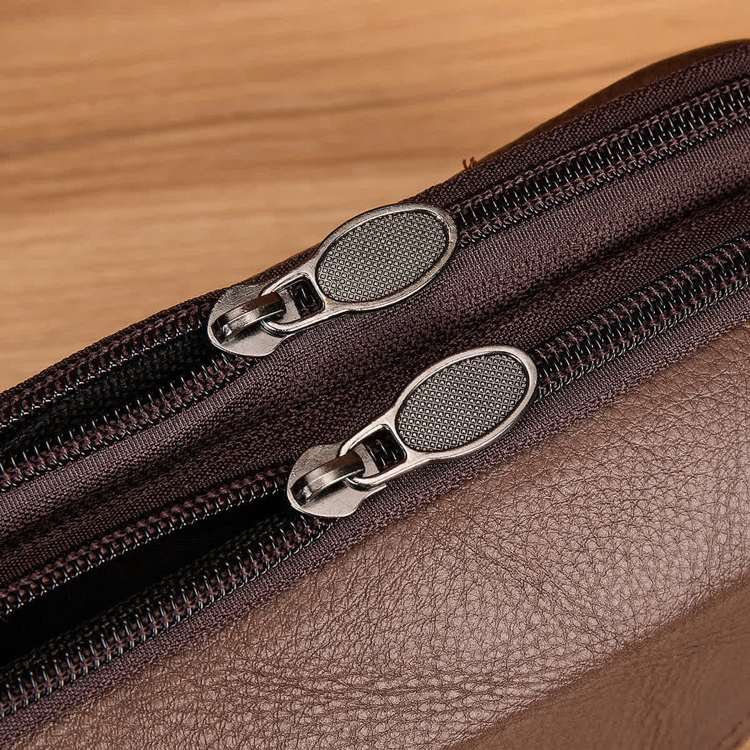 Porta carte Casual Semplice Borsa con cerniera orizzontale in pelle con cintura