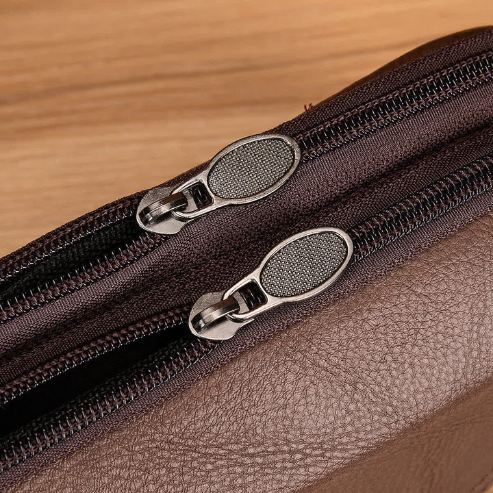 Porta carte Casual Semplice Borsa con cerniera orizzontale in pelle con cintura