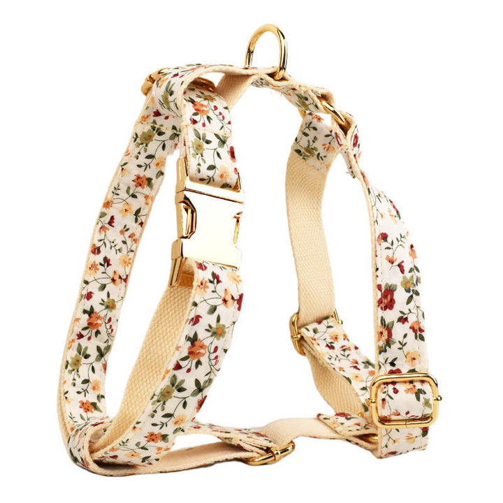 Set di imbracatura per cani con guinzaglio e collare a farfalla regolabile Floral Pet